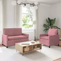 Sofos komplektas 2 pcs Rožinė Aksomas