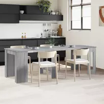 Valgomojo stalas 240 x 85 x 75 cm Apdirbta mediena Pilka Sonoma