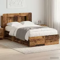 Lovos rėmas su saugojimu Sendintos medienos 120 x 200 cm