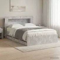 Lovos rėmas su saugojimu Betono pilka 150 x 200 cm