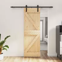 Slankios durys Natūrali ir juoda 70 x 210 cm