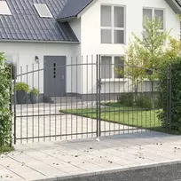 Dviejų durų vartai Woerden Pilka 400 x 224,5 cm Plienas