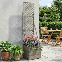 Sodas vazonas su trellis Pilka 35 x 30 x 135 cm poliratanas