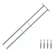 Langų saugos grotelės su 2 skersiniais 3 pcs 930-1740 mm