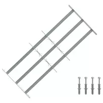 Langų saugos grotelės su 3 skersinėmis 3 pcs 630-1140 mm