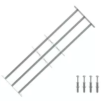 Langų saugos grotelės su 3 skersinėmis 3 pcs 930-1740 mm