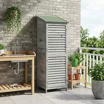 Sodo Sandėlys Pilka 59 x 56 x 176 cm Kietasis pušinis medis