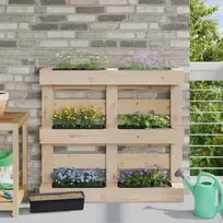 Gėlių dėžės Euro paletėms 24 pcs Juoda 36 x 13,5 x 9,5 cm