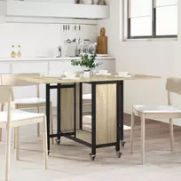 Sulankstomas valgomojo stalas su ratukais 130 x 80 x 76,5 cm