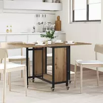Sulankstomas valgomojo stalas su ratukais 130 x 80 x 76,5 cm