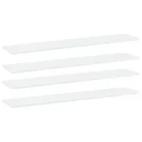 Knygų lentynos plokštės, 4vnt., baltos, 100x20x1,5cm, MDP