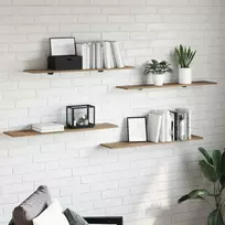 Knygų lentyna 4 pcs Ruda 100 x 20 x 1,5 cm Apdirbta mediena