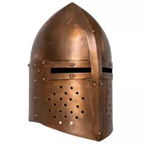 Riterio šalmas, vario, plienas, antikvarinė kopija
