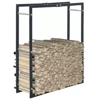 Stovas malkoms, juodos spalvos, 80x25x100cm, plienas