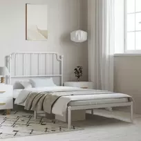 Metalinis lovos rėmas su galvūgaliu, baltos spalvos, 100x200cm