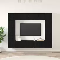 TV spintelių komplektas 8 pcs Juodas ąžuolas Apdirbta mediena