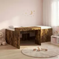 Vaikų Aukštas Lovos Rėmas su Rašomuoju Stalu Dūminio ąžuolo