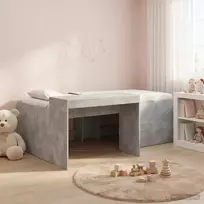 Vaikų Aukštas Lovos Rėmas su Rašomuoju Stalu Betono pilka