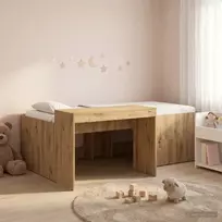 Vaikų Aukštas Lovos Rėmas su Rašomuoju Stalu Artisano ąžuolo