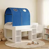 Lovos su Tuneliu 4 pcs Balta ir mėlyna Apdirbta mediena