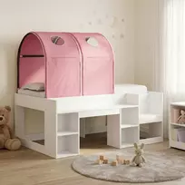 Lovos su Tuneliu 4 pcs Balta ir rožinė Apdirbta mediena