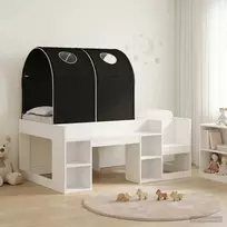 Lovos su Tuneliu 4 pcs Balta ir juoda Apdirbta mediena