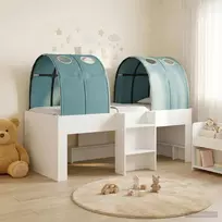Lovos su Tuneliu 4 pcs Balta ir šviesiai mėlyna