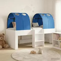 Lovos su Tuneliu 4 pcs Balta ir mėlyna Apdirbta mediena