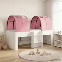 Lovos su Tuneliu 4 pcs Balta ir rožinė Apdirbta mediena