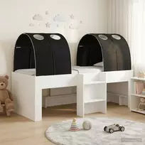 Lovos su Tuneliu 4 pcs Balta ir juoda Apdirbta mediena