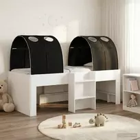 Lovos su Tuneliu 4 pcs Balta ir juoda Apdirbta mediena