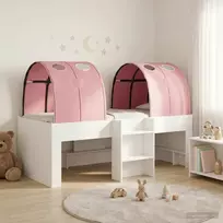 Lovos su Tuneliu 4 pcs Balta ir rožinė Apdirbta mediena