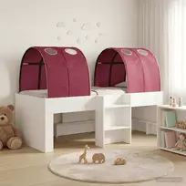 Lovos su Tuneliu 4 pcs Balta ir raudona Apdirbta mediena