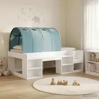Lovos su Tuneliu 4 pcs Balta ir šviesiai mėlyna