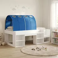 Lovos su Tuneliu 4 pcs Balta ir mėlyna Apdirbta mediena