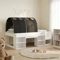 Lovos su Tuneliu 4 pcs Balta ir juoda Apdirbta mediena
