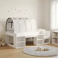 Lovos su Tuneliu 4 pcs Balta Apdirbta mediena