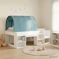 Lovos rėmas su tuneliu 3 pcs Balta ir šviesiai mėlyna