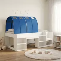 Lovos rėmas su tuneliu 3 pcs Balta ir mėlyna Apdirbta mediena