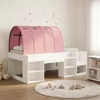 Lovos rėmas su tuneliu 3 pcs Balta ir rožinė Apdirbta mediena
