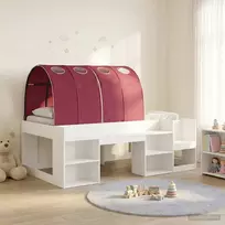 Lovos rėmas su tuneliu 3 pcs Balta ir raudona Apdirbta mediena