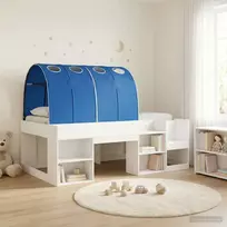 Lovos rėmas su tuneliu 3 pcs Balta ir mėlyna Apdirbta mediena