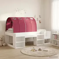Lovos rėmas su tuneliu 3 pcs Balta ir raudona Apdirbta mediena