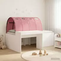 Lova su tuneliu 3 pcs Balta ir rožinė Apdirbta mediena