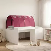 Lova su tuneliu 3 pcs Balta ir raudona Apdirbta mediena
