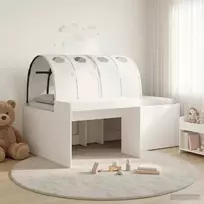Lova su tuneliu su lentyna 3 pcs Balta Apdirbta mediena