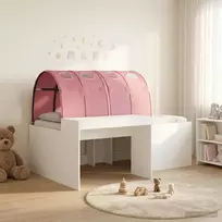 Lovos su Tuneliu 4 pcs Balta ir rožinė Apdirbta mediena