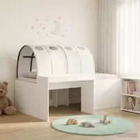Lovos su Tuneliu 4 pcs Balta Apdirbta mediena