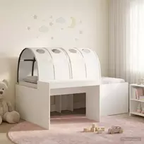 Lovą su tuneliu 4 pcs Artisian ąžuolas ir balta