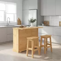 Virtuvės salos komplektas 3 pcs Medaus vaškas Kietas pušis